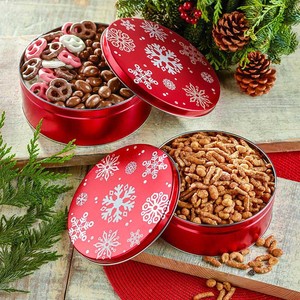Boîtes à noix imprimées personnalisées Conteneur en métal pour biscuits et biscuits Boîtes à confiserie rondes pour stockage en gros - Product Image 4