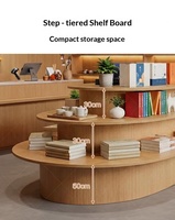Présentoir îlot multi-niveaux portable en bois massif, moderne, écologique et multifonctionnel, avec comptoir cascade, pour appartement et supermarché