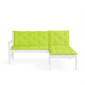 Ensemble de 2 grands coussins de banc de jardin en tissu Oxford vert vif, résistants à l'eau, amovibles, lavables, toutes saisons - Product Image 1