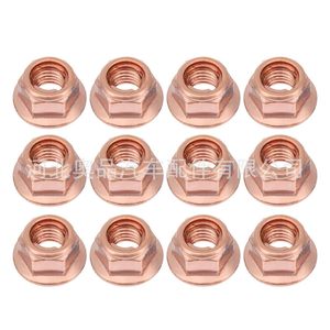 Tuercas hexagonales M8 con brida chapada en cobre para piezas de tubo de escape BMW Serie 3 E30 - Product Image 3