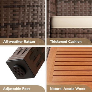 Sang Trọng Patio Sân Vườn Đồ Nội Thất Ngoài Trời Bàn Và Ghế Đặt Chất Lượng Cao Mây Bàn Và Ghế - Product Image 6