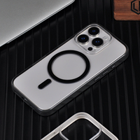 Coque de téléphone magnétique officielle anti-jaunissement et antichoc en TPU PC transparent pour iPhone 16 17 18 Pro Max, design de bouton tactile du même style