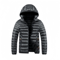 Vêtements en coton légers pour hommes, veste en coton tendance, chaude et légère, à capuche, amovible et élégante