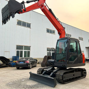Frete Grátis Barato 6 Ton 8 Ton Big <span class=keywords><strong>Excavator</strong></span> Machine Crawler Hidráulica Large Wheeled Digger Com Garra Rotativa - Product Image 4