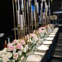 Chandelier moderne en métal doré pour table de mariage, centre de table, bougeoirs pour décoration, bougeoirs élégants