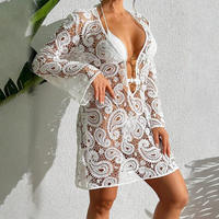 Robe de plage d'été, robe transparente élégante et sexy, robes bohèmes décontractées pour les vacances à la plage, robes bohèmes pour femmes