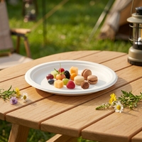 Platos Desechables Clásicos de Bagazo Compostables y Degradables de 12 Pulgadas, Ovalados, Sin Plástico, Directo de Fábrica, para Restaurantes