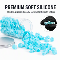 Vente chaude – Gobelets/capsules en silicone colorés et durables pour encre de tatouage, 200 pièces/pot, pour artistes tatoueurs