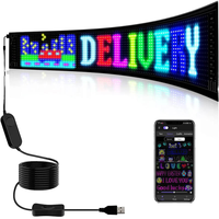 Panel de Matriz de Luces LED Programable Controlado por Aplicación, Alimentado por USB 5V DC, para Uso Publicitario en el Hogar, Taxis y Centros Comerciales