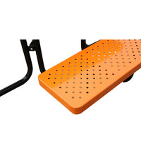 Mobilier de patio extérieur, table de pique-nique carrée en acier perforé avec bancs, ensemble salle à manger pour extérieur, restaurant, événement, chaise de table en métal