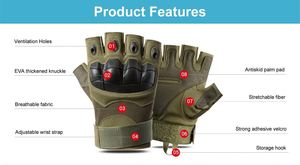 Guantes Tácticos de Invierno Resistentes a Impactos, Protección Completa para los Dedos, Microfibra Antideslizante, Resistentes a Cortes y al Sol - Product Image 4