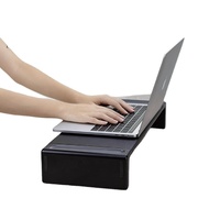 Support de bureau moderne en ABS pour moniteur, support portable pour ordinateur portable, étagère de bureau noire, rehausseur d'écran
