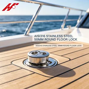 Hydro Marine Yacht Stainless Steel <b>Hose</b> Floor Buckle Hatch Latch Flush Turning Lift Handle and Ring Turning <b>Lock</b> Hardware Access - Product Image 4