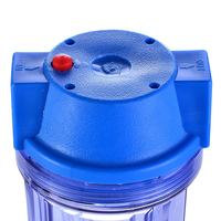 10 ''bleu Transparent PP plastique charbon actif filtre à eau boîtier alimentation manuelle pour la Filtration de l'eau domestique