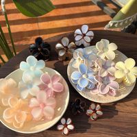 Pince à cheveux brillante Liwu grande taille 8 cm en résine hawaïenne, motif floral Hibiscus Plumeria Frangipani, pour la plage