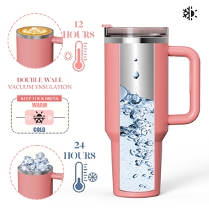 Nouvelle tasse de voyage de concepteur <span class=keywords><strong>gobelet</strong></span> rose en acier inoxydable étanche avec tasse à café sous vide à double couche brevetée - Product Image 3