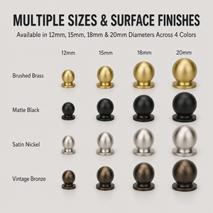Modern Solid <b>Brass</b> Round Ball Cabinet <b>Knob</b> Brushed Gold Furniture Handle Drawer Wardrobe Hardware - Product Image 2