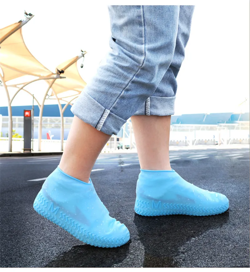 Custom hot sale outdoor anti slip shoes Rain cover Boot Covers Protector reusable Recyclable Silicone Waterproof Shoe Covers