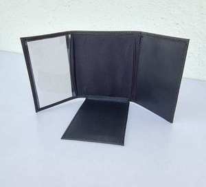 Estuche rico para tarjetas de crédito de cuero PU con bloqueo RFID Cierre biplegado y logotipo personalizado disponible-Diseño elegante unisex - Product Image 5