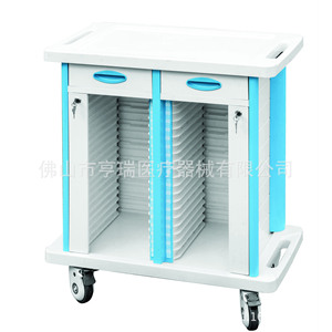 Chariot médical Henry HR-783, classeur à une rangée, chariot mobile d'hôpital avec serrure - Product Image 4