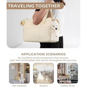 Tas gendongan anjing kucing, pembawa anak anjing perjalanan sisi lembut dapat dilipat dengan saku besar - Product Image 5