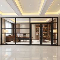 Cloison modulaire en aluminium et verre 4-en-1 de 108 mm pour centres commerciaux et bureaux