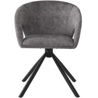 Chaise de salle à manger pivotante à 360° beige minimaliste moderne avec dossier incurvé, design rembourré et capitonné, structure robuste, style moderne, parfaite
