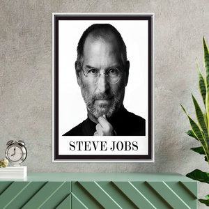 Portrait de Steve Jobs : Art mural en verre trempé, toile imprimée pour décoration de bureau, toile encadrée BLANCHE - Product Image 3