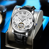 Montre mécanique de luxe pour homme |   Tourbillon Lumineux |   Résistant à l'eau |   Style professionnel |   Cadran à pièces de monnaie |   Charme en alliage d'acier inoxydable