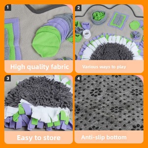 Paw Print <strong>Pet</strong> Sniffing <strong>Mat</strong> Fleece Fabric Universal Cats Dogs Educational Food Hiding Slow Eating Training Stress Relief <strong>Pet</strong> - Product Image 3