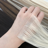 Ekstensi Rambut Tape-in Indian Virgin Hair Natural Wave Anti Kusut, Rambut Virgin India Loose Wave 22 Inci