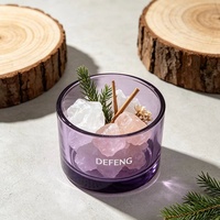 Gobelets à bougies en verre coloré personnalisables de 140 ml, violet, rose, vert, orange, noir, diffuseurs d'huiles aromatiques, porte-bougies, articles décoratifs