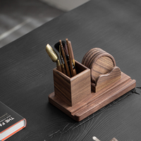 Harga Pabrik Tatakan Gelas Kayu Walnut Solid, Aksesoris Set Teh, Wadah Penyimpanan, Penyangga Ponsel Meja, Tempat Pulpen Kayu