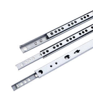 Corredera de cajón pequeña de dos secciones de estilo moderno del fabricante, pista deslizante silenciosa de 17 anchos con amortiguador de amortiguación, diseño de bola de acero - Product Image 1