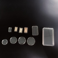 Personnalisé argent plastique acrylique rectangulaire environ 40mm mousse insérer anneau pièce argent or protecteur capsules titulaires
