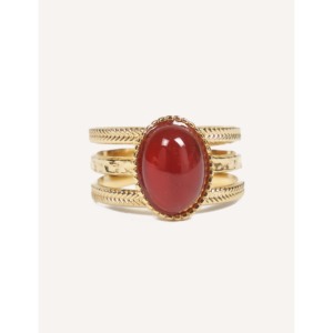 Anello Regolabile con Gemma YFB R191G, Vendita all'Ingrosso, Anello in Pietra Naturale e Acciaio Inossidabile, Accessorio Moda Primavera-Estate - Product Image 1
