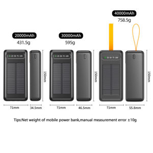 Batterie externe <span class=keywords><strong>solaire</strong></span> grande capacité 80000 mAh pour <span class=keywords><strong>iPhone</strong></span>, <span class=keywords><strong>chargeur</strong></span> portable 60000 mAh 50000 mAh 40000 mAh 30000 mAh 20000 mAh personnalisable - Product Image 4