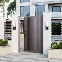 Portail de villa en alliage d'aluminium, style chinois moderne et minimaliste, entrée principale extérieure, design en aluminium forgé, style rural