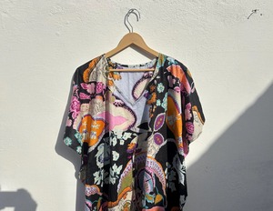 Robe d'été respirante pour les vacances, tenue de plage bohème, robe de plage, kaftan en coton pur, imprimé floral, kaftan en coton indien - Product Image 2