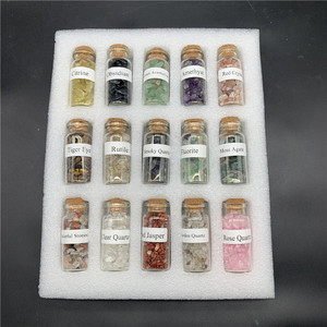 2024 Healing Gem Set 15-Piece Mineral-rich Stone Votive Bottle Chakra-Aligned <b>Crystal</b> Engraved Spiritual Home Therapy Kit - Product Image 2