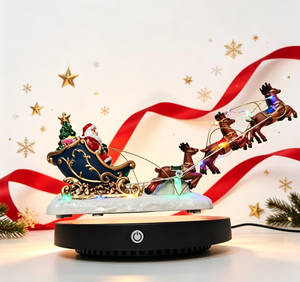 Trineo 3D Magnético Levitante con Renos y Luz, Adorno de Escritorio, Decoración Navideña para Mesa, Decoración Festiva de Navidad - Product Image 2