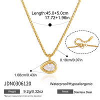 Collier en acier inoxydable plaqué or 18 carats, collier ras du cou classique avec pendentif en zircon marquise, style européen et américain