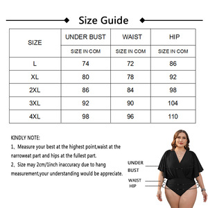 Traje de baño de una pieza con volantes, cuello en V y manga corta, talla grande, negro, para mujer, con control de abdomen, personalizado al por mayor - Product Image 5