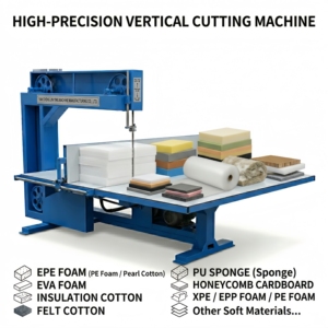Machine de découpe de mousse EPE, scie à ruban verticale pour couper la mousse en blocs, vitesse de coupe réglable pour matériaux d'emballage - Product Image 2
