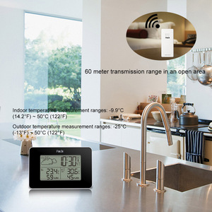 Digitale Weerstation Horloge Draadloze Sensor Temperatuur Vochtigheid Voorspelling Snooze Tafel Klokken Dcf Smart Weerstation Klok - Product Image 3