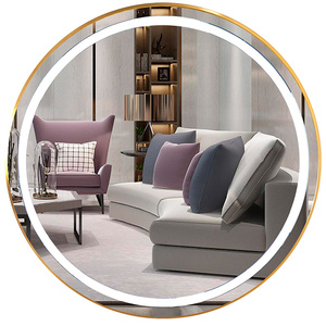 Metal dorado 55 "retroiluminado 80cm redondo iluminado luz pantalla táctil espejo Led <span class=keywords><strong>Baño</strong></span> - Product Image 1