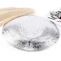 Assiettes de présentation en verre décoratives pour fruits, assiettes de service en verre, centres de table en verre, vente en gros