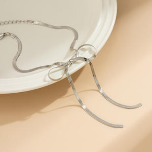 Chaîne de cheville élégante pour femme avec nœud papillon, bijoux tendance, longue chaîne serpent, chaîne de cheville de <span class=keywords><strong>plage</strong></span> pour femme - Product Image 4