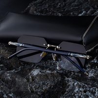 Lunettes de soleil carrées UV400 sans monture coupe diamant KAJILA tendance styliste tendance avec logo personnalisé lunettes de soleil pour femmes hommes