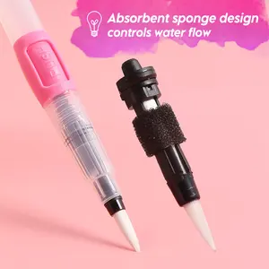 ปากกาหมึกซึมสีน้ำที่เป็นของแข็ง,หัวแปรงทาสีชลประทานหัวแบนปากกาสีตะกั่วละลายน้ำได้ปากกาเก็บน้ำ